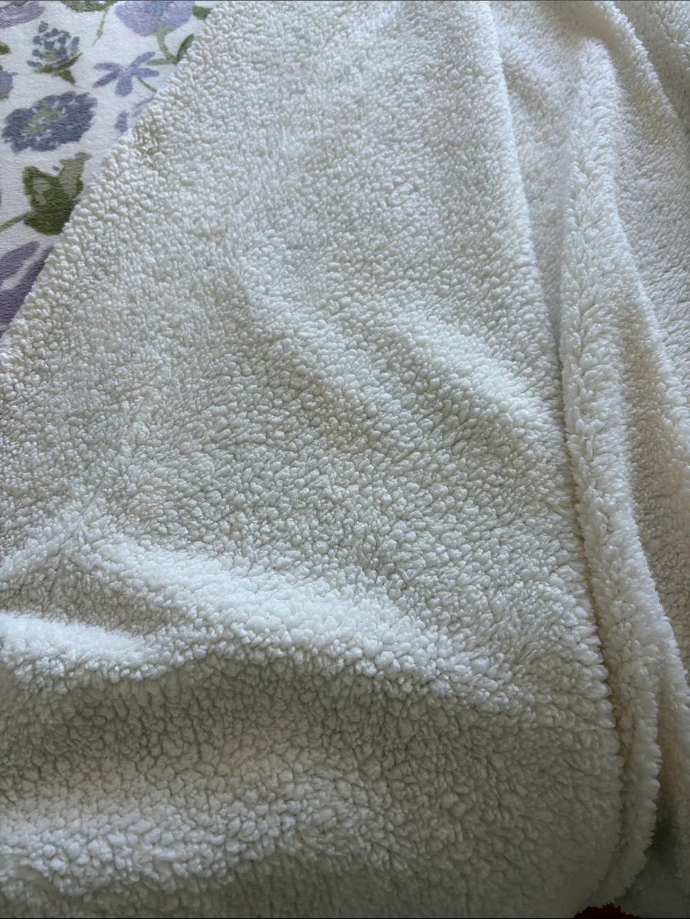 Lavender & Green Floral Fleece Lined Throw-Unbranded